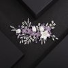 JWICOS Bridal Flower Hair Clips Wedding Hair Comb Pearl Wedding Hair Accessories for Women and Girls purple