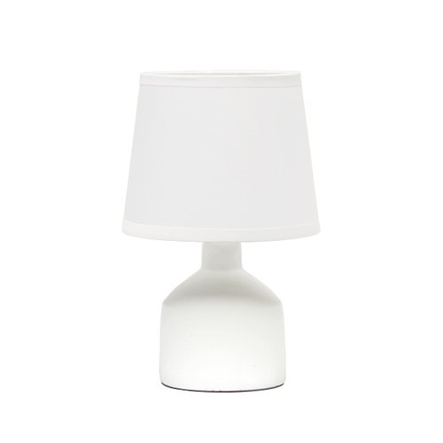 Simple Designs LT2080-OFF Mini Bocksbeutal Concrete Table Lamp, Off White