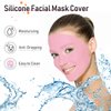 32 Pcs Facial Chest Neck Silicone Pad Reusable Face Forehead Patches Facial Sleeping Mask Cover for Smoothing Facial Chest Neck Forehead Eye Mouth (Clear,Pink)