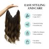 DOORES Wire hair extensions Balayage Dark Brown to Chestnut Brown 20 Inch 110g Natural with Invisible Fish Line Straight