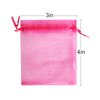 Lautechco 100Pcs Hot Pink Organza Bags 3x4 inches Organza Gift Bags Small Mesh Bags Drawstring Gift Bags Christmas Drawstring Organza Gift Bags (3x4 inches Hot Pink)