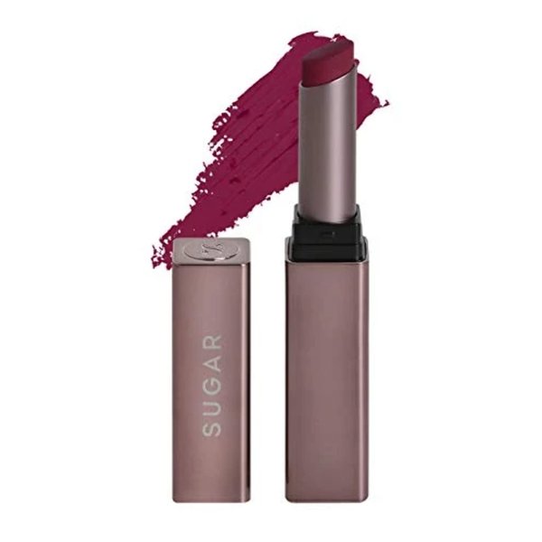 SUGAR Cosmetics Mettle Satin Lipstick - 09 Charlotte (True Blue Red), Red, 2.2 g Super Hydrating, Smoothens Fine Lines
