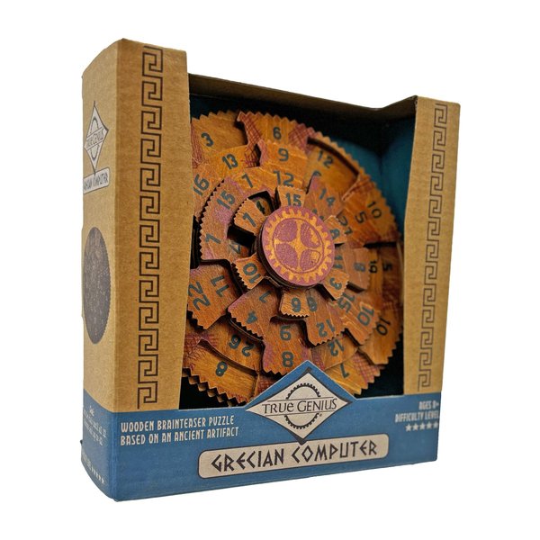 Project Genius Grecian Computer Mechanical Math Puzzle, Wooden Brainteaser Gift for History Buffs and Smart Kids, Teens, and Adults - True Genius Series Inspired by The Ancient Antikythera Mechanism