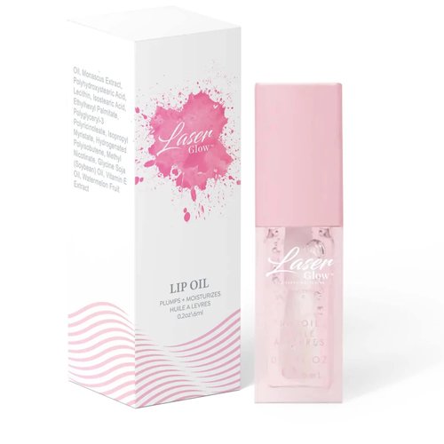 Laser Glow Lip Oil Hydrating Lip Gloss & Lip Care Moisturizing and Softening Long Lasting Nourishing Non Sticky - Lip Plumper 6ml/0.2oz. (Coconut)