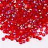 3000 Pieces SS6 2mm Flatback Rhinestones AB Clear Round Gems Crystals for Nail Art DIY Crafts Clothes Shoes Bags （Transparent Red AB）