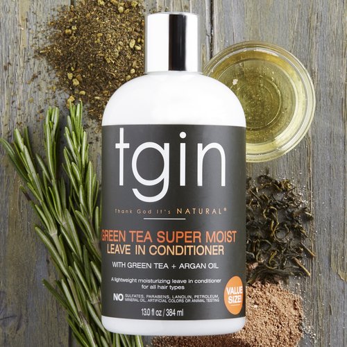 tgin Green Tea Super Moist Leave-in Conditioner For Natural Hair - Protective Styles - Dry Hair - Curly Hair - Promotes Growth - Lightweight - Natural Hair - Moisture - 13 oz