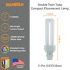 Sunlite 40540 PLD13/SP35K/10PK Double Twin Tube Compact Fluorescent Lamp, PLD 2-Pin, 13 Watts, 660 Lumens, 3500K Neutral White, 2-Pin (GX23-2) Base, 10 Pack