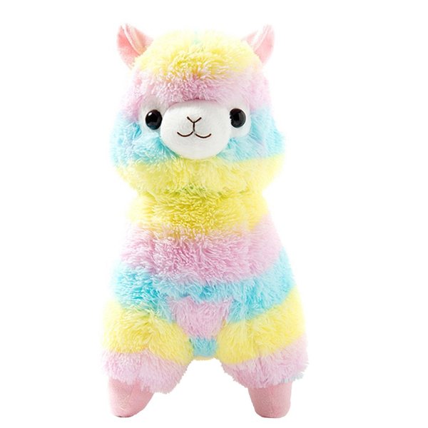 Cuddly Big Soft Toys Llama Alpaca Doll, Plush Sheep Stuffed Animals Toy Cushion Doll, Lamb Plushie Toys Best Birthday Christmas Great Anniversary Fiesta Gift (Rainbow, 7" /17cm)