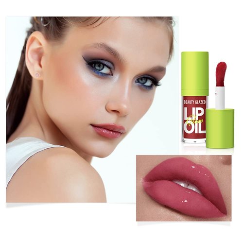 MYUANGO Lip Oil Moisturizing, Hydrating Lip Care Lip Tint, Shiny Lip Glow Vegan Plumping Lip Gloss for Dry Lips (105-PASSION)