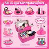 Kids Makeup Kit for Girl -Real Washable Toddler Makeup Kit for Kids Girls, Double-Layer Case Kids Makeup for Kids Little Girl, Princess Girl Toys for Birthday Christmas Gifts for 3 4 5 6 7 8 Year Old