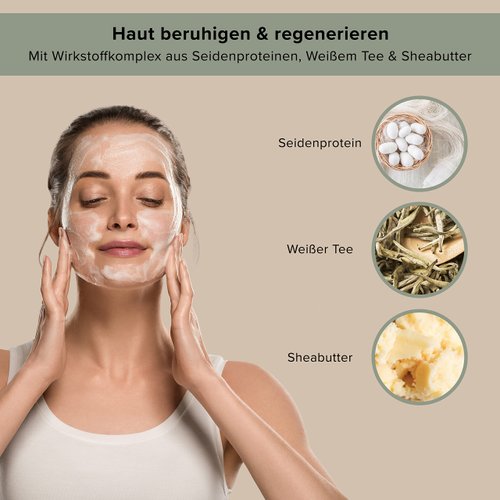 RAU White Tea & Silk Protein Night Care (1.7 Fl.oz) - Regenerating face mask with white tea - anti dryness moisturizer mask for dry skin - anti-aging face mask - over night repair