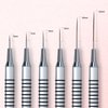 Komall Nail Art Liner Brushes, 6Pcs Painting Nail Art Brush Set Nail Dotting Drawing Tool for Long Lines, Thin Details, Fine Drawing Sizes 5/7/9/11/20/25mm(Silver)