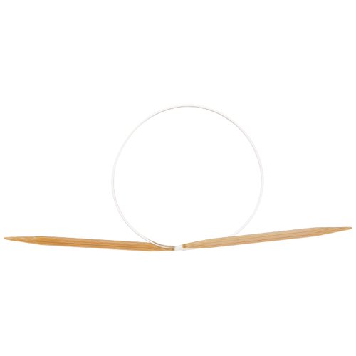 Clover 8 Takumi Circular 16" Size Bamboo Knitting Needle, Brown, Clear