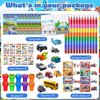 72Pcs Transportation Party Coloring Book with Crayons Bulk，Vehicle Car Party Favors Goodie Bags Fillers,Hot Wheels Birthday Party Supplies Face Stickers Tattoo Prizes Gift for Wheels Car Party