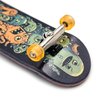 SPITBOARDS 32 x 96 mm Fingerboard Complete Wood Set-Up Assembled, 5-Layers, Silver Trucks with Bushings and Nuts, CNC Bearing Wheels in Transparent Orange, Lasered Foam Grip Tape Cute Monsters