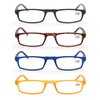 MODFANS Reading Glasses +4.0-4 Pairs Fashion Readers Narrow Frame Spring Hinge for Men Women