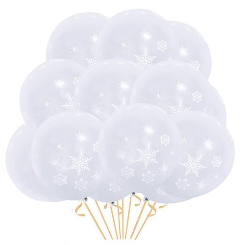 50PCS Christmas Snowflake Balloons - Perfect for Christmas and Winter Wedding Decorations/Winter Wonderland Party/Baby Shower Birthday Party Supplies