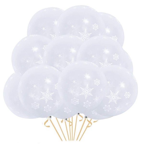50PCS Christmas Snowflake Balloons - Perfect for Christmas and Winter Wedding Decorations/Winter Wonderland Party/Baby Shower Birthday Party Supplies