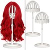 Wig Stand 2 Pack Adjustable Height Portable Wig Holder White Wig Head Stand Hat/Cap/Wig Holder Display Stand Wig Stands for Multiple Wigs