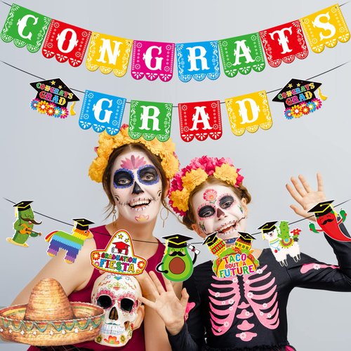 Mexican Graduation Party Decorations 2024, Fiesta Theme Congrats Grad Banner Class of 2024 Garland, College High School Senior Taco Bout A Grad Graduate Party Decoration