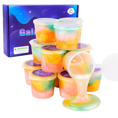 Galaxy Slime Kit 15 Pack, Mini Slime Colorful Soft Non Sticky Sludge Toy, Perfect Party Favors School Prizes and Goodie Bag Stuffers, Easter Goodie Bag Fillers for Kids