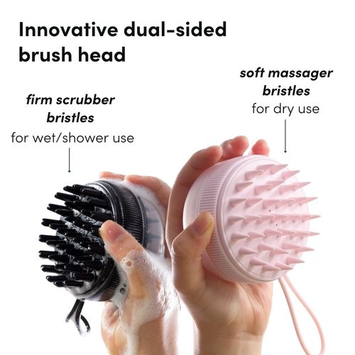 Fancii Hair Scalp Massager, Shampoo Brush for Wet & Dry Hair, Scalp Scrubber Exfoliator for Dandruff Removal & Hair Growth. Shower Head Brush for All Hair Types, Soft Silicone Bristles