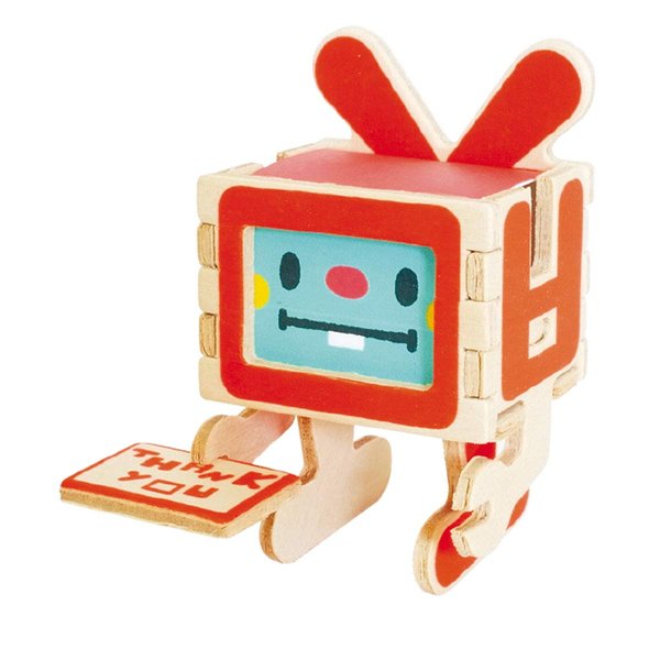 PLAYDECO DIY Thankyou Greeting Card - Wooden 3D Pop Up Robot Greeting Card (Thank You)