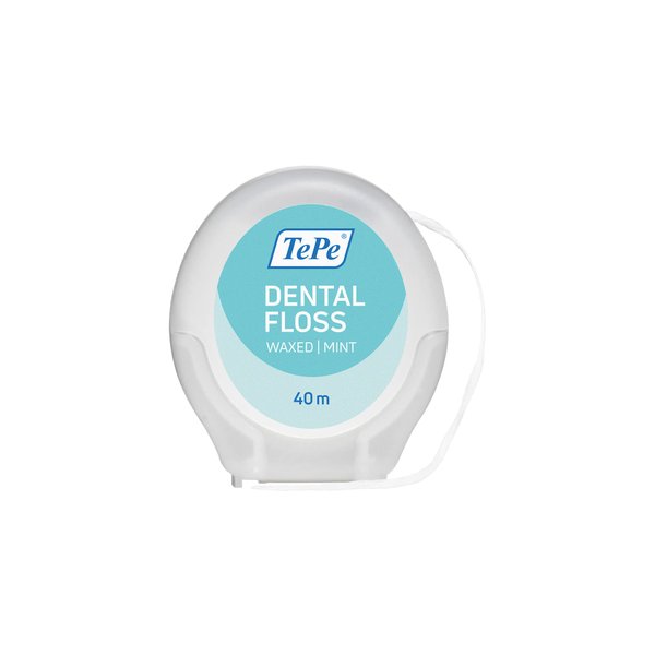 TEPE Dental Floss, Waxed Mint Tooth Floss, Strong Expanding Dental Floss, PFAS Chemical Free, 40m