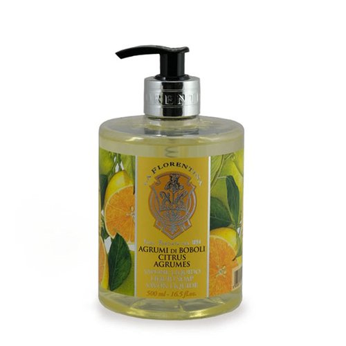 La Florentina, Bellosguardo Collection:"Agrumi di Boboli" - Hand Wash Liquid Soap, Citrus Scent 16.5 fl.oz. (500 ml). Italian Import.