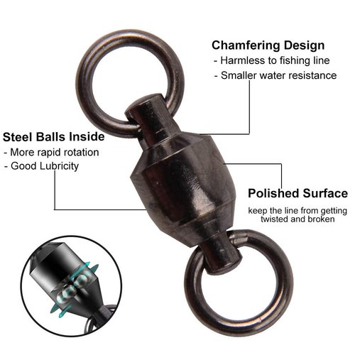 Ball Bearing Swivels Fishing Barrel Swivel, 20pcs Swivels Fishing Tackle High Strength Fishing Swivels Stainless Steel Solid Welded Ring Fishing Leader Lures Connectors for Salwater Freshwate Fishing