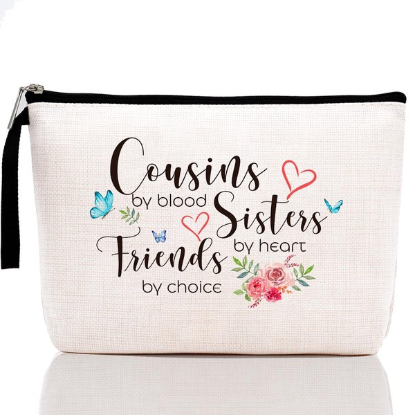 Cousin Gifts for Women Makeup Bag Besties Gifts for Women Friendship Gifts for Women Sister Gifts Best Friend Birthday Gift for Besties BFF Soul Sister You Are My Person Bestie Cosmetic Bags