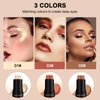 Contour Stick Makeup Set, 2024 New Face Stick Cream Blush, Bronzer Stick, Highlighter Stick for Face with Makeup Brush, Long Lasting & Natural Makeup Contour Stick for Beginner, 3 Colors (#01, 03, 05)