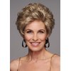 Gabor Instinct Luxury Short Wavy Shag Wig With Extended Lace Front by Hairuwear, Petite Average Size Cap, G4+ Dark Chocolate Mist