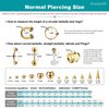 JewelrieShop Nose Rings Hoop 20G Stainless Steel Nose Piercing Jewelry Fake Lip Hoop Rings for Women Men (2pcs,8mm,Steel,Gold Tone)