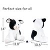 WEIGEDU Calf Cow Stuffed Animals Plush Toys for Kids Boy Girl Bedtime Birthday Gift, Stuffed Holstein Friesian Cow, 14 inches Black and White