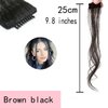 Generic Side Air Bangs Clip In Front Hair Bangs Synthetic Fringe Clip Hair Extensions for Women Fake Hair Accessories Brown black 2pcs