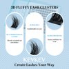 KevKev Lash Clusters 3D Fluffy Cluster Lashes 120 Pcs DIY Lash Extensions Mixed C/D Eyelash Clusters Individual Lashes Cluster Thin Band & Soft Resuable Lashes(Daisy,10-16mix)
