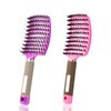2Pack Curved Vented Hair Brush Detangling, Boar Bristles Hair Brush Professional Vent Styling Brush for Women, Men, Girls Wet Dry Long Curly Thick Straight Hair (Pink& Purple)