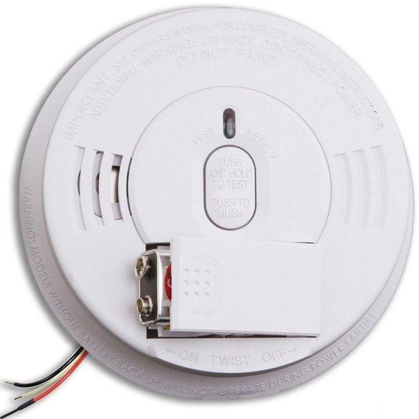 Kidde Smoke Detector, Hardwired Smoke Alarm with Battery Backup, Front-Load Battery Door, Test-Silence Button, White