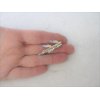 Generic Small gold silver tone crystal leaves alligator hair clip for fine thin hair (Clip quantity: 2 clips), 1 Count (Pack of 1)