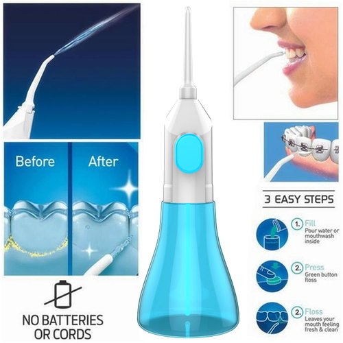 Water flossers for Teeth,Water flosser Portable,Water flosser for Braces,Manual Water flosser Cordless,Water flossers for Teeth with Braces,Dental Floss for Bridges,Teeth Cleaning kit (3 Heads)