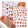 6Sheets Fall Nail Art Stickers 3D Self Adhesive Autumn Pumpkins Fallen Leaves Nail Design Fall Flower Nail Decals Thanksgiving Theme Nail Art Supplies for Women Manicure Decoration Accessories