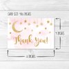 24 Pink Stars Baby Shower Thank You Cards With Envelopes, Kids Thank-You Note, 4x6 Gratitude Card Gift For Guest Pack For Party, Birthday, For Girls Children, Cute Angel Twinkle Moon Event Stationery