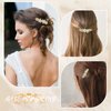 WHAVEL 2PCS Rhinestone Hair Barrettes for Women, Gold Hair Clips Crystal Flower Barrette Wedding Hair Clips Fancy Hair Clips Wedding Prom Formal Hair Accessories for Women
