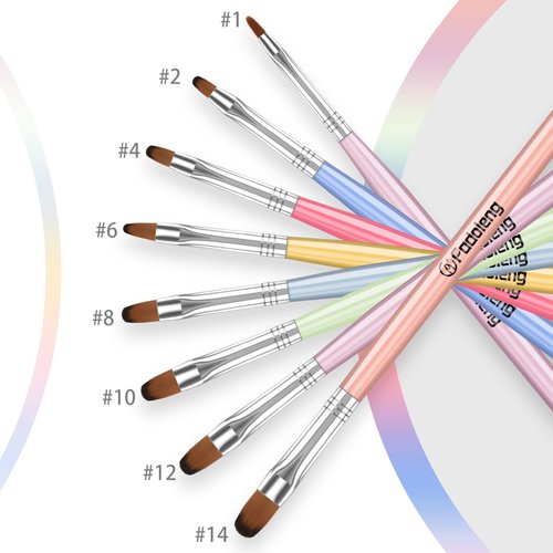 Gel Nail Brush, 8Pcs Acrylic Nail Sculpting Brush for Salon at Home DIY Manicure with Tips Builder Brush Pen and Structure Gel Brush