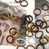 200 pcs Hair Ties, DaKuan Hair Ties No Damage, Hair Scrunchies, Seamless Towel Ring, No Crease Ponytail Holders, Suitable for Long Hair, Medium-Length Hair Decoration, Fixed (Black and Brown)
