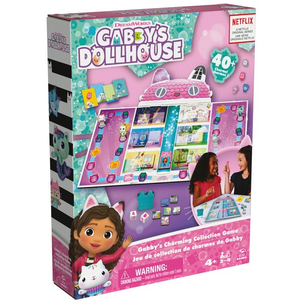 Spin Master Games, Gabby’s Dollhouse Charming Collection Game, Board Game for Kids, Family Games, Preschool Game for Families & Kids Ages 4+