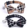 SuperBuddy Cat Collars Breakaway with Cute Bow Bell - 2 Pack Kitten Collar Plaid Cat Collar with Removable Bowtie Cat Collar for Cats Kittens…