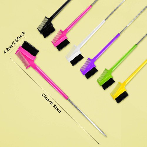 Assorted Colors Hair Styling Grooming Kit - 12 Pieces Including Rat Tail Comb, Double-Sided Hair Brush, and Smooth Edge Combs for Combing and Styling