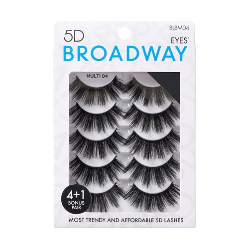 Broadway Lashes Strip False Eyelashes Multipack Fake Eyelashes Natural to Dramatic Look Lash Set 5 Pairs (04)